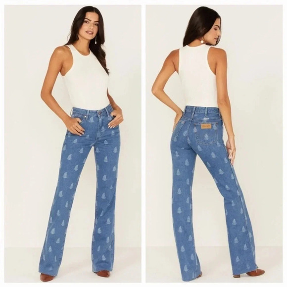 Wrangler Denim - WRANGLER PAISLEY PRINT WESTWARD 626 HIGH RISE BOOTCUT JEANS 29
